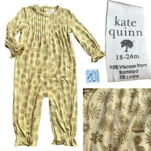 Kate Quinn 2021 Snowflakes Long-sleeve Bodysuit Bamboo Baby Sz 18-24 Months